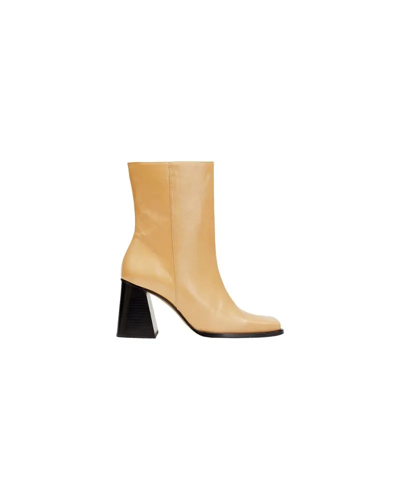 8 by Yoox LEATHER SQUARE TOE ANKLE BOOTS  - SCHUHE - Stiefelettenauf YOOX.COM Sand