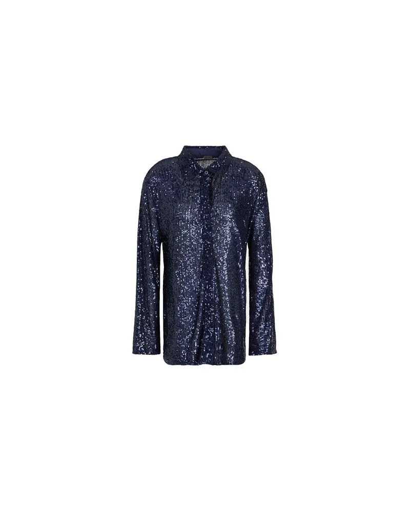 8 by Yoox SEQUIN SHIRT  - TOPS - Hemdenauf YOOX.COM Nachtblau