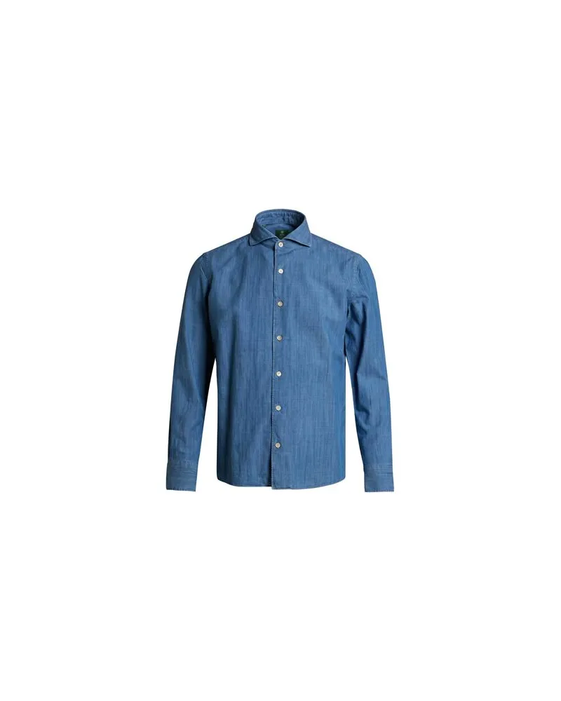 Luigi Borrelli TOPS - Jeanshemdenauf YOOX.COM Taubenblau