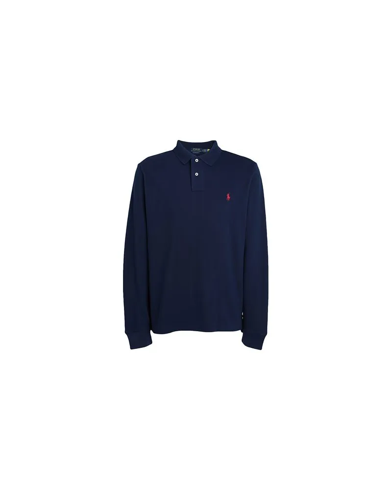 Ralph Lauren Long Sleeve Custom Fit Polo - TOPS - Poloshirtsauf YOOX.COM Blau