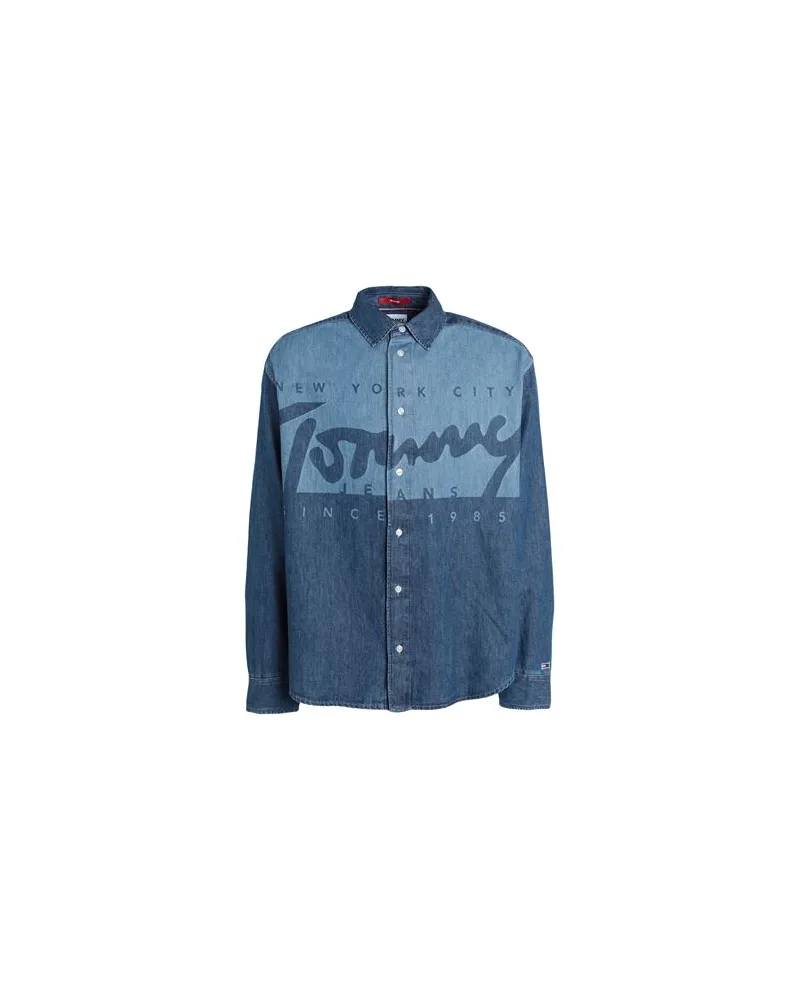Tommy Hilfiger TOPS - Jeanshemdenauf YOOX.COM Blau
