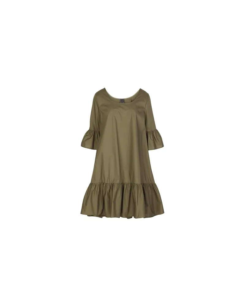 8 by Yoox COTTON RUFFLED SHORT DRESS  - KLEIDER - Mini-Kleiderauf YOOX.COM Militärgrün