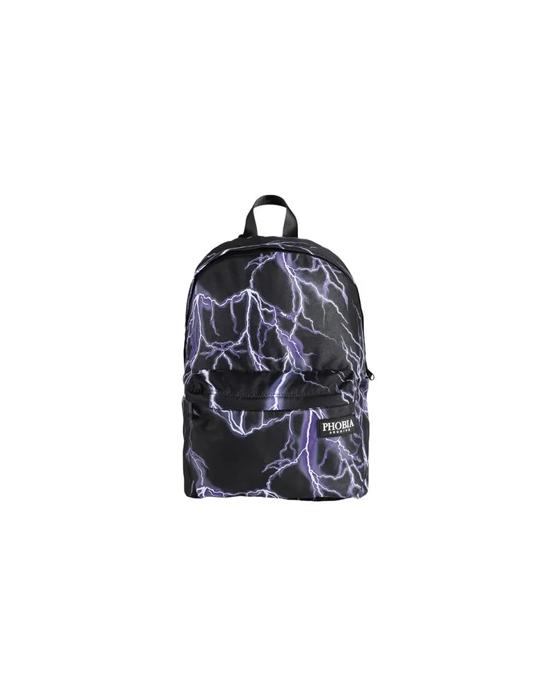 Phobia Archive BLACK BACKPACK WITH PURPLE LIGHTNING  - BLACK BACKPACK WITH PURPLE LIGHTNING - TASCHEN - Rucksäckeauf YOOX.COM Schwarz