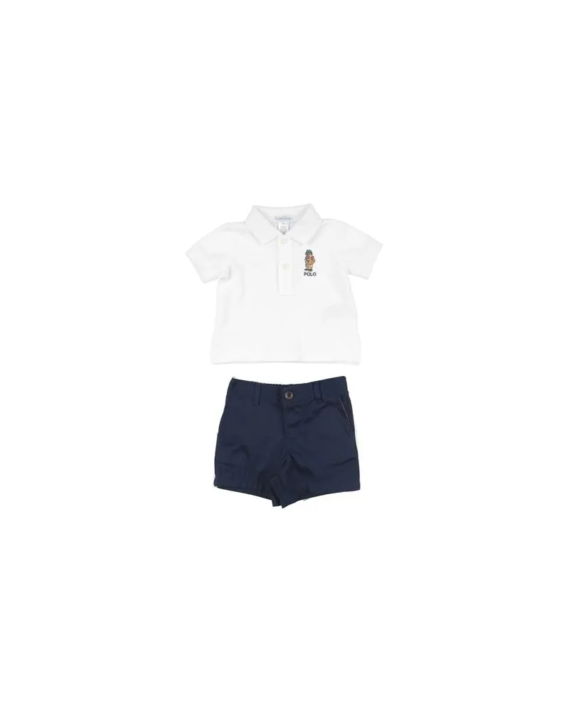 Ralph Lauren BEAR COTTON POLO SHIRT & CHINO SHORT SET - NEUGEBORENE - Babykleidung-Setsauf YOOX.COM Nachtblau