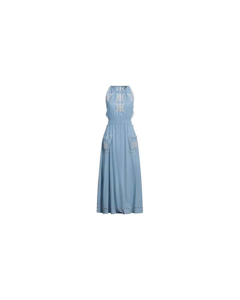 Sandro KLEIDER - Maxi-Kleiderauf YOOX.COM Himmelblau