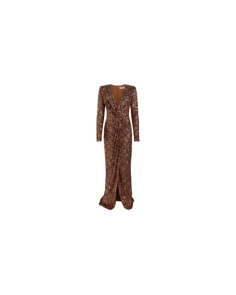 Elisabetta Franchi KLEIDER - Maxi-Kleiderauf YOOX.COM Bronze