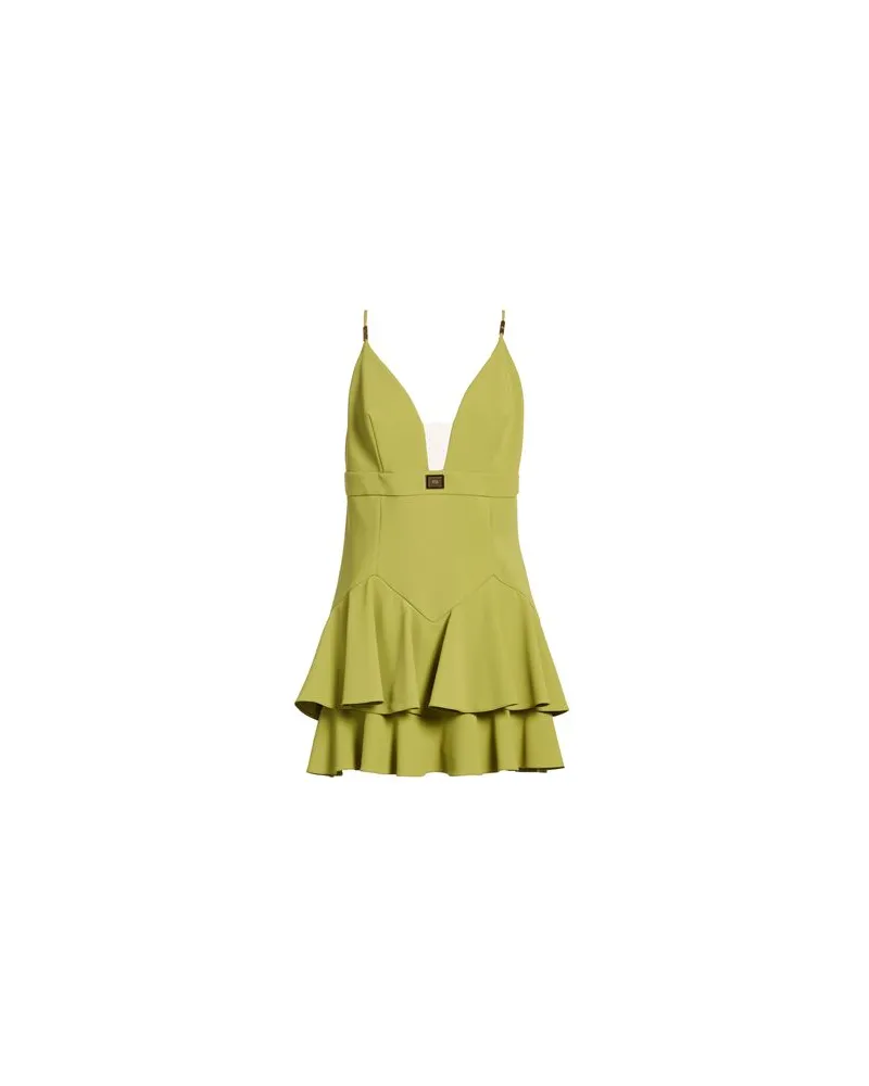 Elisabetta Franchi KLEIDER - Mini-Kleiderauf YOOX.COM Limettengrün