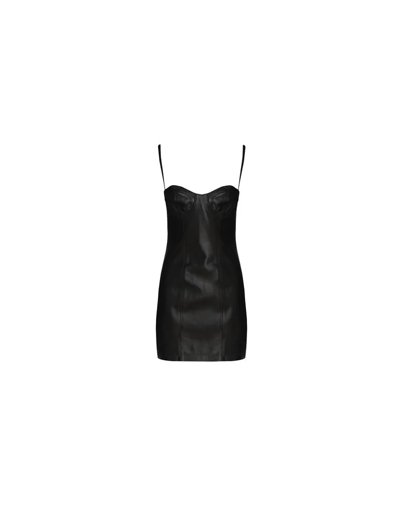 8 by Yoox LEATHER TUBE DRESS  - KLEIDER - Mini-Kleiderauf YOOX.COM Schwarz