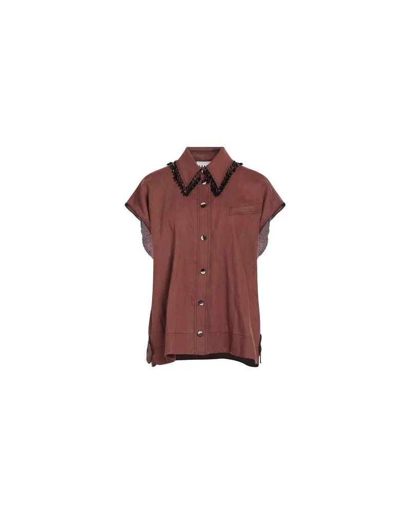 Ganni TOPS - Hemdenauf YOOX.COM Braun