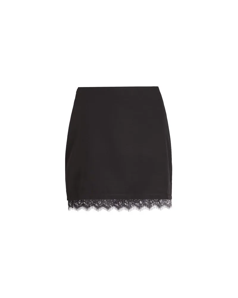 8 by Yoox LACE-TRIM MINI SKIRT  - HOSEN & RÖCKE - Miniröckeauf YOOX.COM Schwarz