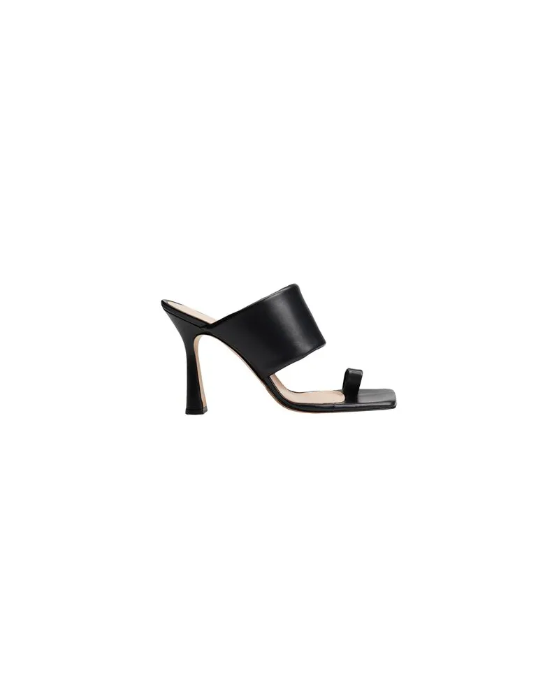 8 by Yoox HEELED LEATHER W/ PADDED STRAP SANDALS   - SCHUHE - Zehentrennerauf YOOX.COM Schwarz