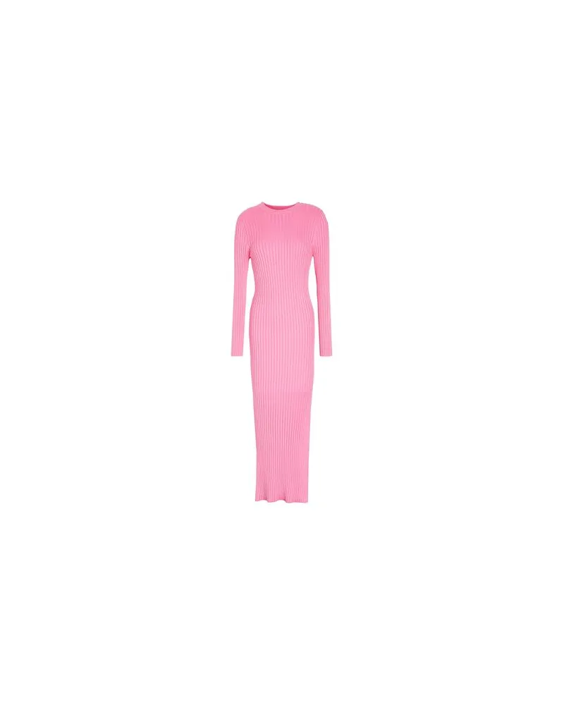 8 by Yoox RIB-KNIT L/SLEEVE MIDI DRESS  - KLEIDER - Maxi-Kleiderauf YOOX.COM Rosa