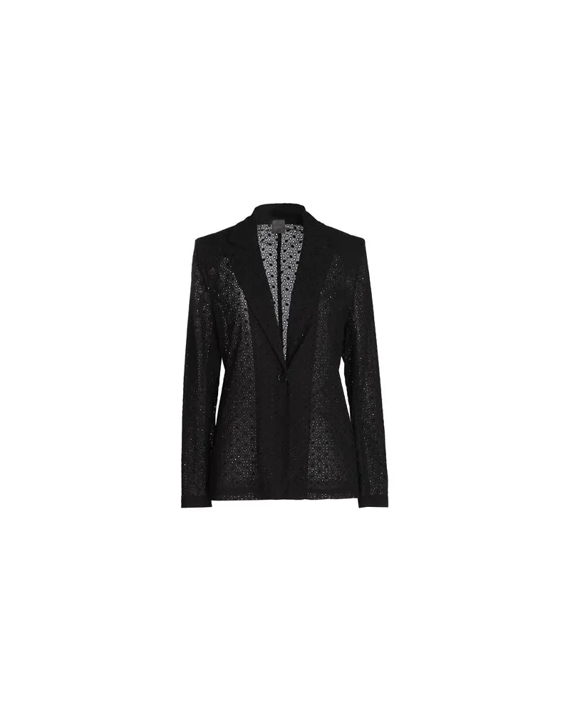 8 by Yoox COTTON LACE SUIT JACKET   - ANZÜGE und CO-ORDS - Blazersauf YOOX.COM Schwarz