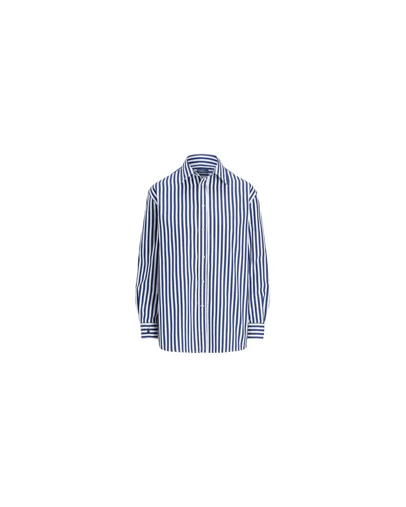 Ralph Lauren OVERSIZE FIT STRIPED COTTON SHIRT  - TOPS - Hemdenauf YOOX.COM Marineblau