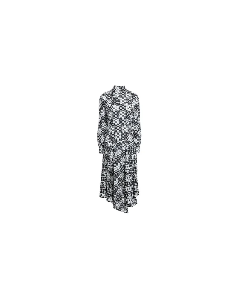 Karl Lagerfeld CHECK SILK DRESS - KLEIDER - Midi-Kleiderauf YOOX.COM Weiß