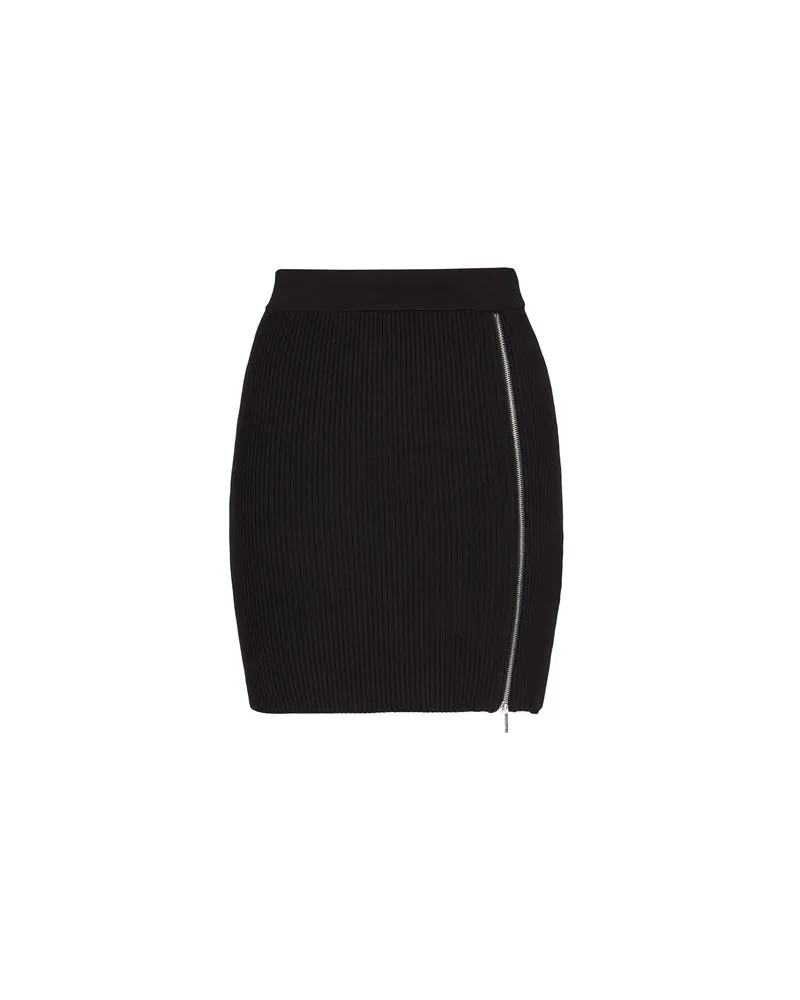 8 by Yoox VISCOSE BLEND MINI SKIRT WITH ZIP DETAIL  - HOSEN & RÖCKE - Miniröckeauf YOOX.COM Schwarz