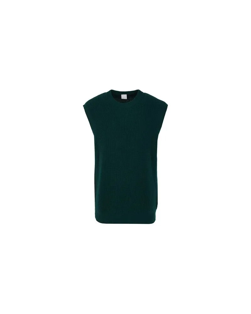 8 by Yoox WOOL BLEND RIB KNIT S/LESS CREWNECK  - STRICKWAREN - Pulloverauf YOOX.COM Dunkelgrün