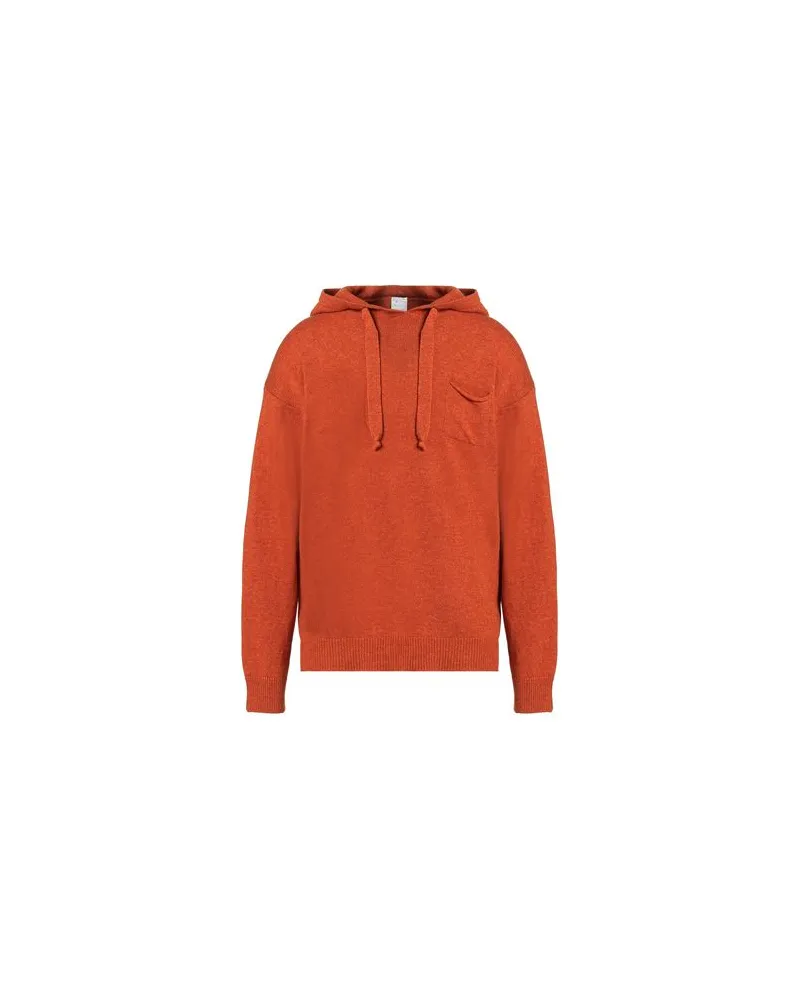 8 by Yoox WOOL BLEND POCKET KNIT HOODIE - STRICKWAREN - Pulloverauf YOOX.COM Rostrot