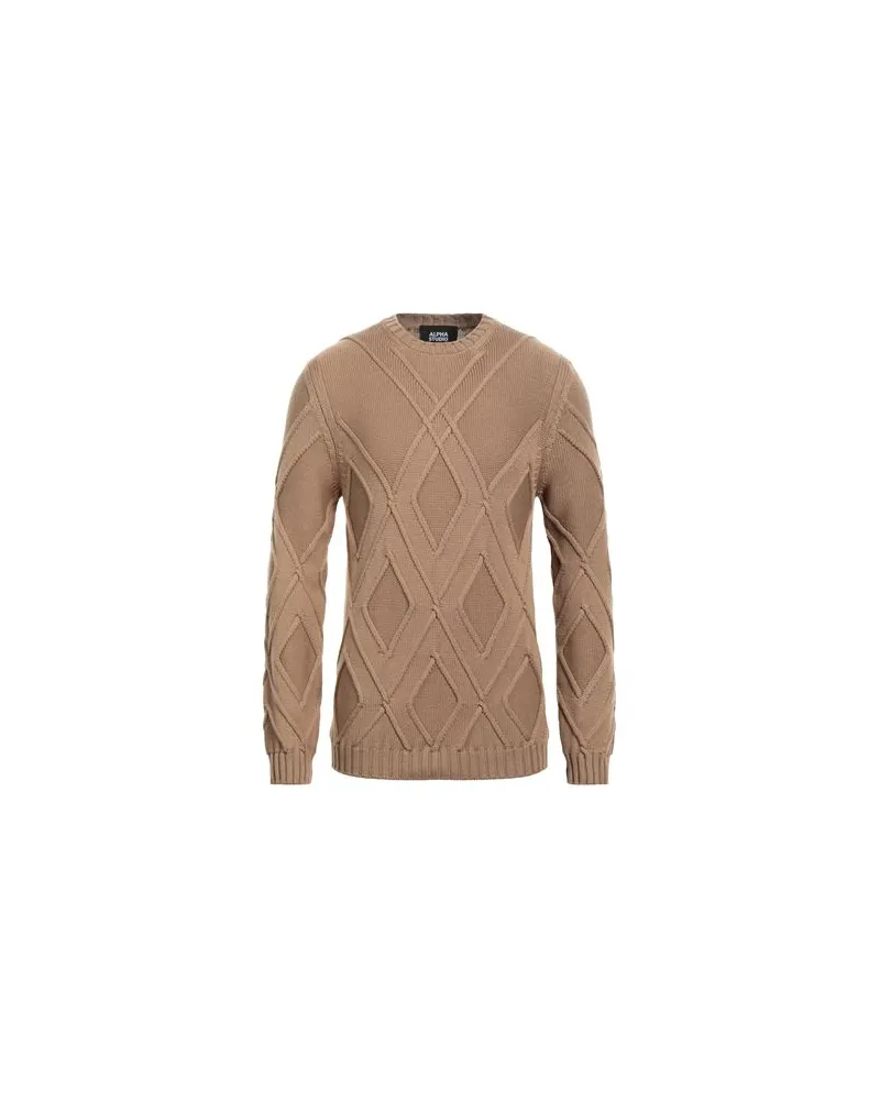 Alpha Studio STRICKWAREN - Pulloverauf YOOX.COM Kamel