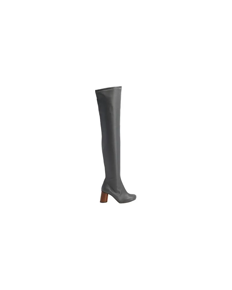 8 by Yoox STRETCH GLOVE LEATHER OVER-THE-KNEE BOOTS - SCHUHE - Stiefelauf YOOX.COM Blei