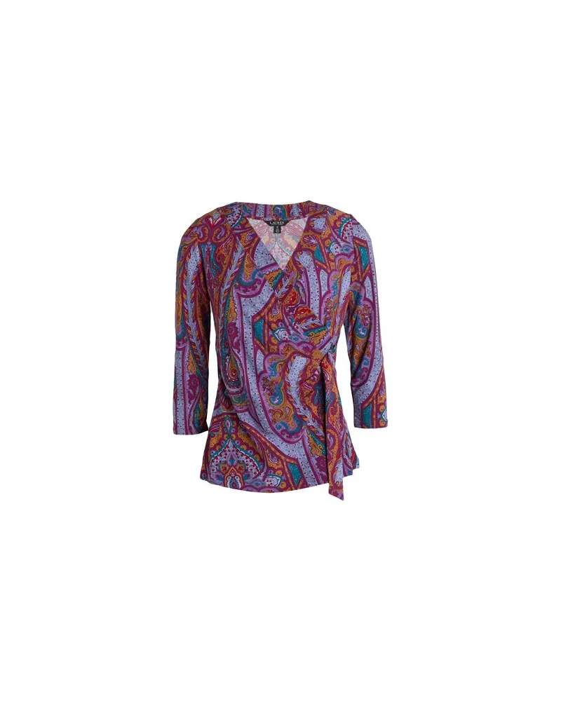 Ralph Lauren Paisley Stretch Jersey Top  - TOPS - Topsauf YOOX.COM Pflaume