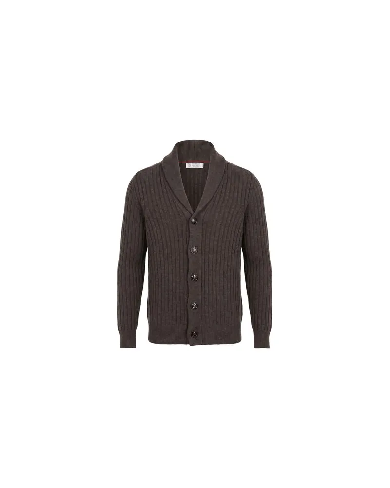 Brunello Cucinelli STRICKWAREN - Strickjackenauf YOOX.COM Dunkelbraun