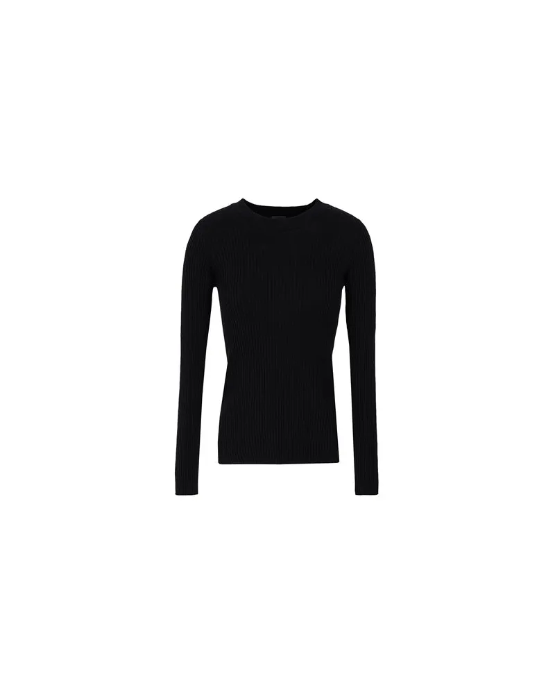8 by Yoox ORGANIC COTTON RIB KNIT CREW-NECK SWEATER  - STRICKWAREN - Pulloverauf YOOX.COM Schwarz