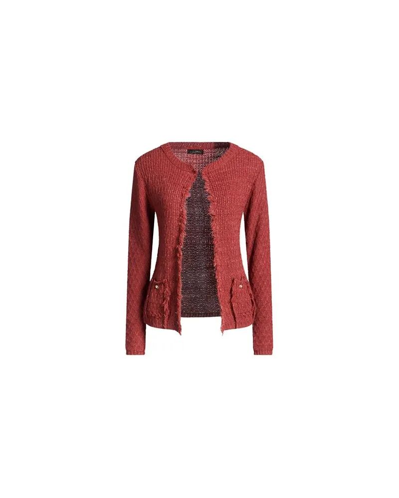 Soallure STRICKWAREN - Strickjackenauf YOOX.COM Ziegelrot