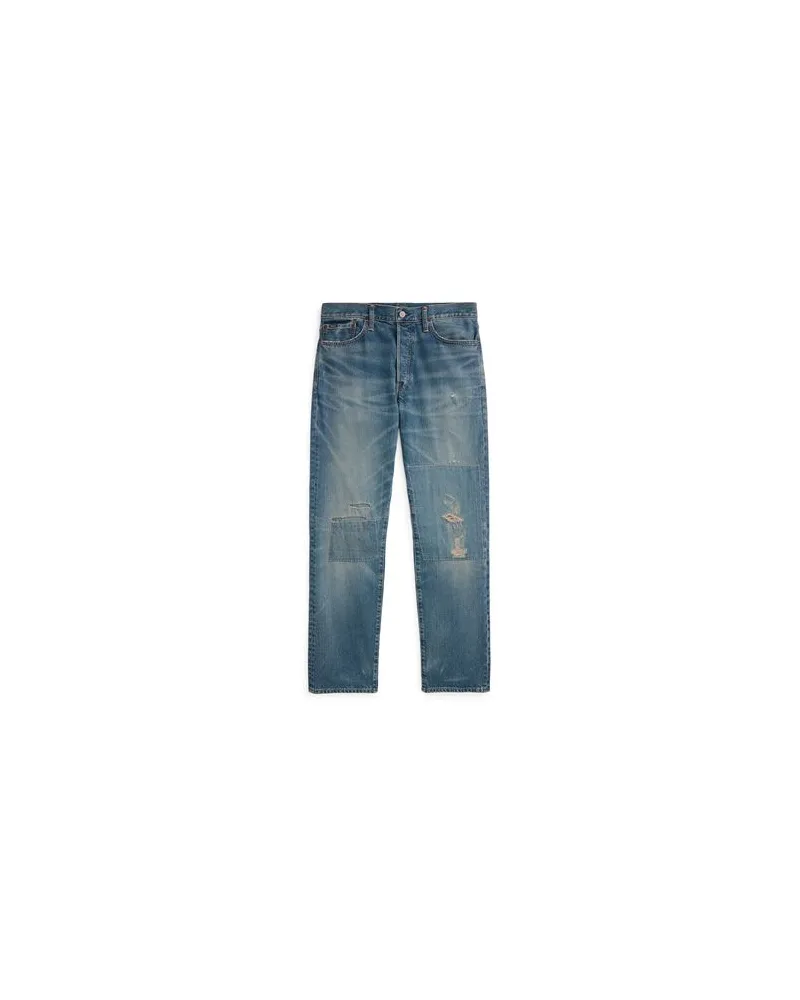 Ralph Lauren Heritage Straight Distressed Jean  - HOSEN & RÖCKE - Jeanshosenauf YOOX.COM Blau