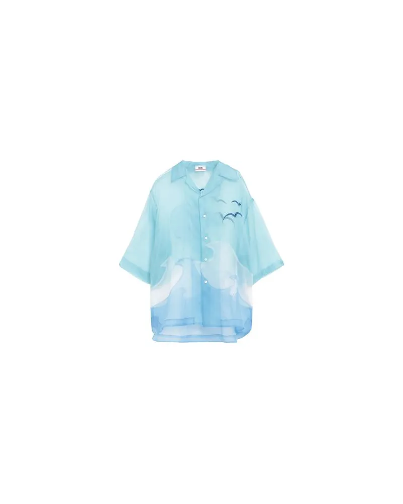 GCDS TOPS - Hemdenauf YOOX.COM Azurblau