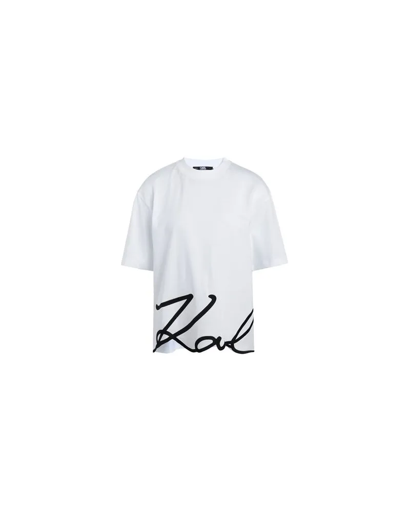 Karl Lagerfeld KARL SIGNATURE HEM T-SHIRT  - TOPS - T-shirtsauf YOOX.COM Weiß