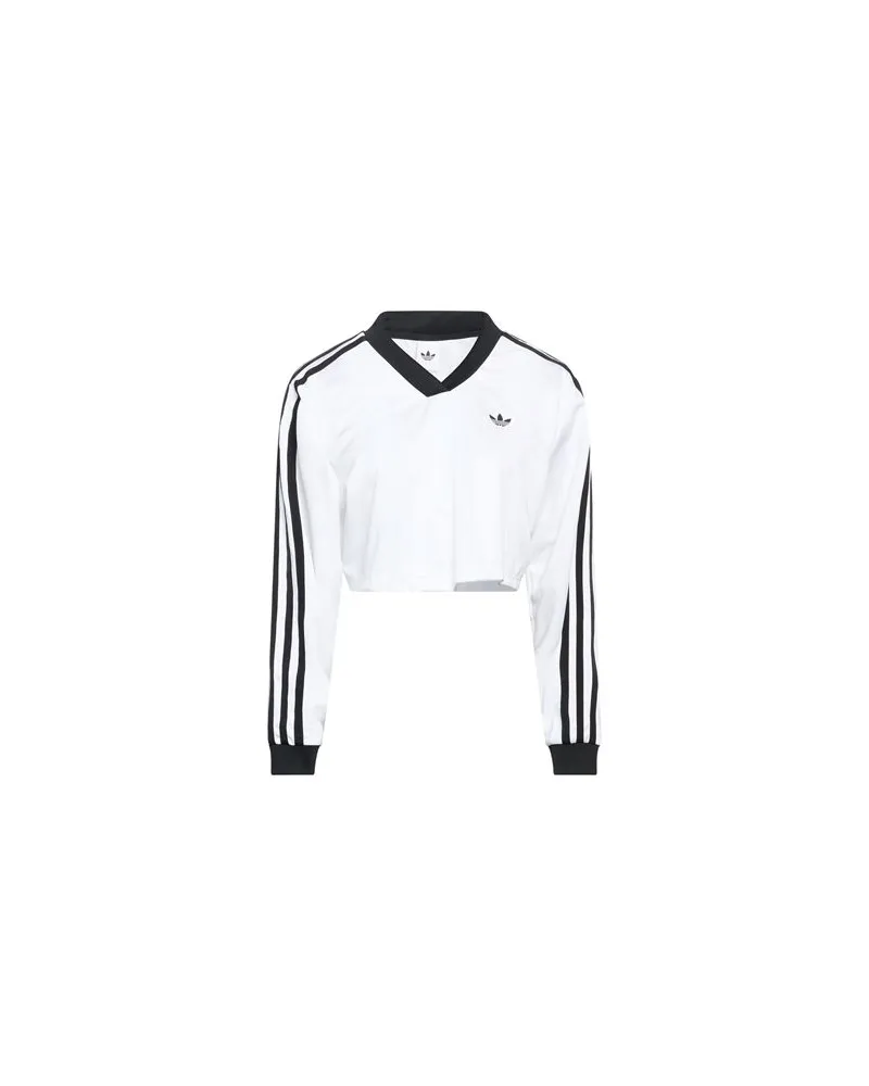 adidas JACQUARD LS TOP - TOPS - T-shirtsauf YOOX.COM Weiß