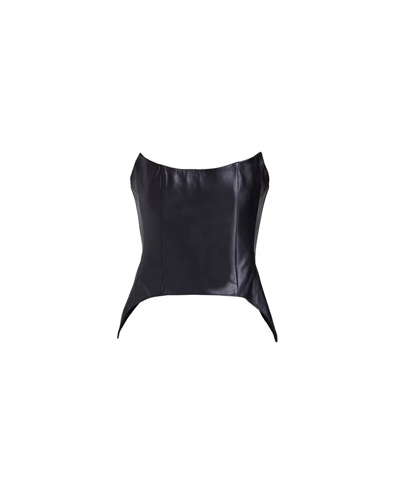 8 by Yoox LEATHER CORSET  - TOPS - Topsauf YOOX.COM Schwarz