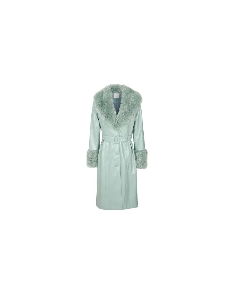 8 by Yoox BELTED MIDI COAT W/ EMBELLISHED TRIM  - JACKEN & MÄNTEL - Mäntelauf YOOX.COM Salbeigrün