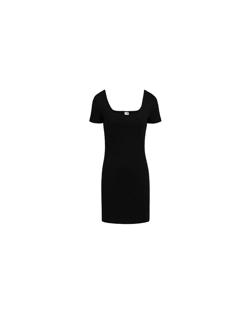 Puma Classics Square Neck Ribbed Dress   - KLEIDER - Mini-Kleiderauf YOOX.COM Schwarz