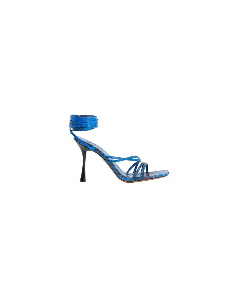 8 by Yoox PRINTED LEATHER HEELED SANDAL  - SCHUHE - Sandalenauf YOOX.COM Blau