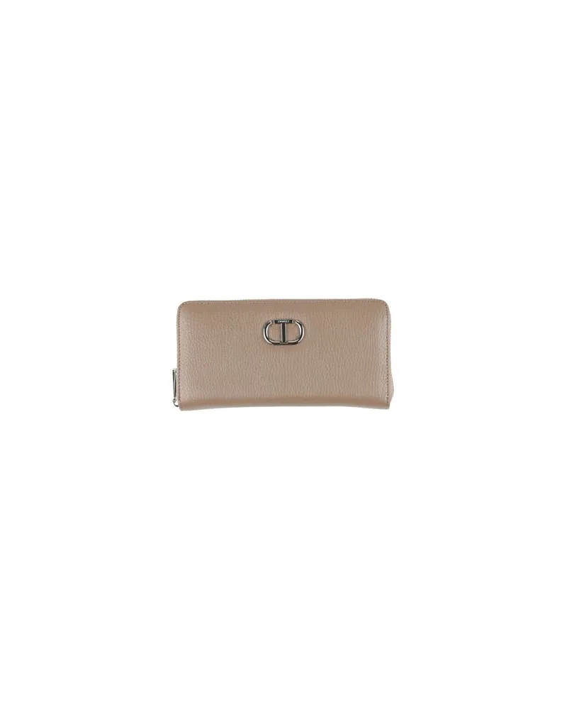 Twin-Set Kleinlederwaren - Brieftaschenauf YOOX.COM Maulwurfsgrau