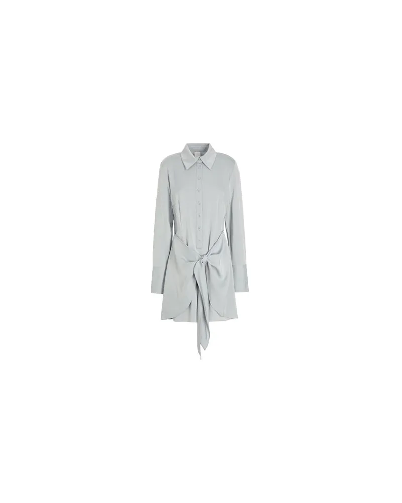 8 by Yoox RECYCLED POLY MINI WRAP SHIRT DRESS  - KLEIDER - Mini-Kleiderauf YOOX.COM Grau