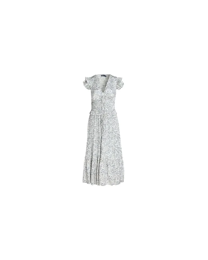 Ralph Lauren PLEATED SATIN FLUTTER-SLEEVE DRESS  - KLEIDER - Maxi-Kleiderauf YOOX.COM Blaugrau