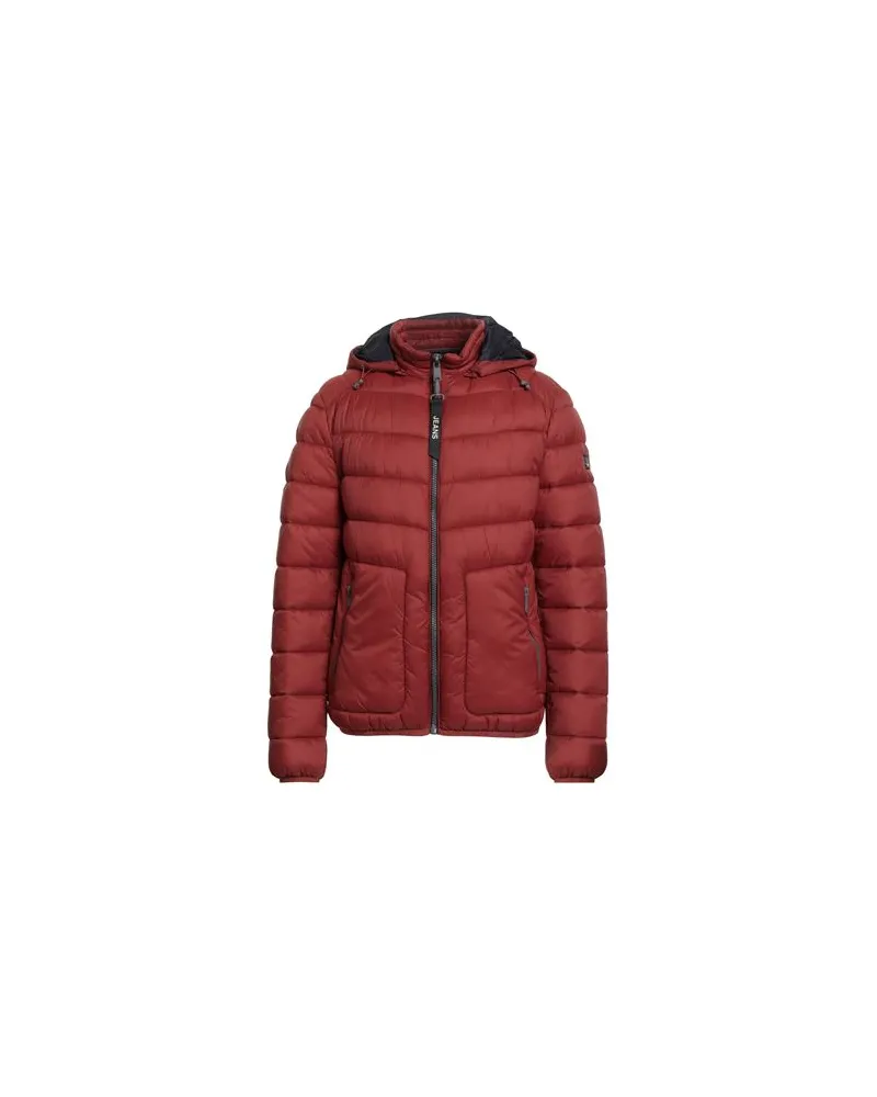 YES ZEE by Essenza JEANS - JACKEN & MÄNTEL - Pufferjacken & Daunenjackenauf YOOX.COM Rostrot