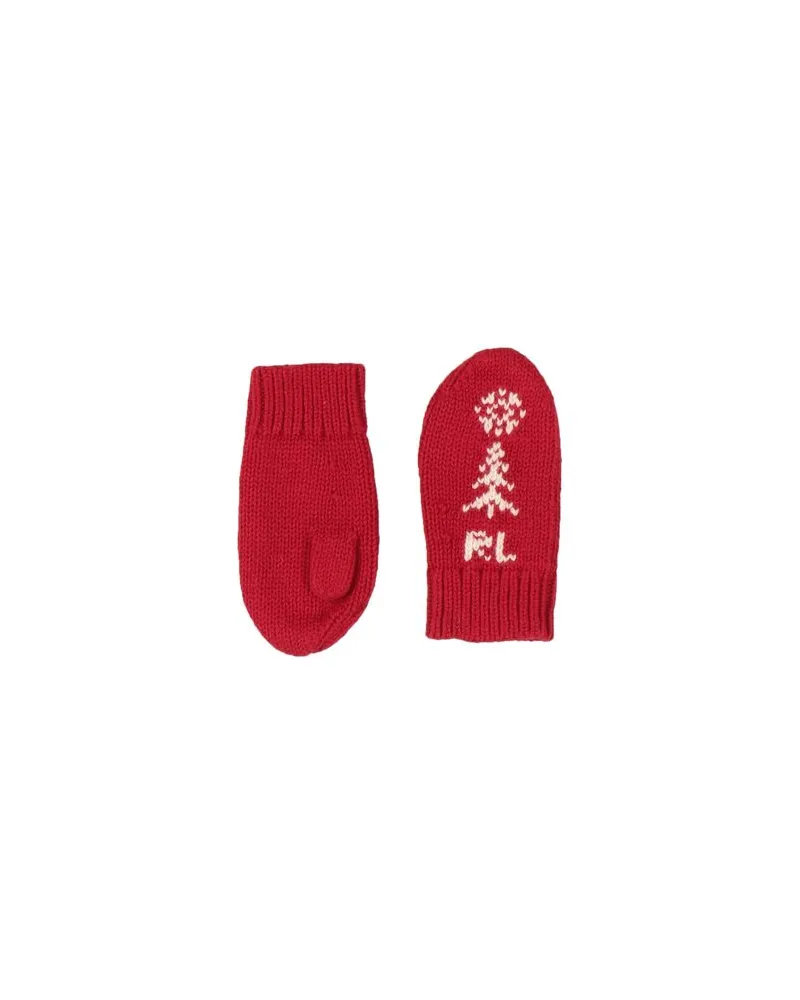 Ralph Lauren Logo Cotton-Blend Mitten  - ACCESSOIRES - Handschuheauf YOOX.COM Rot