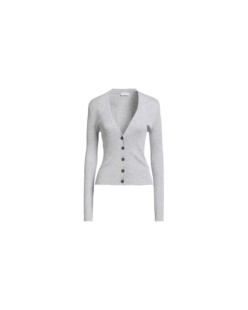 Brunello Cucinelli CASHMERE - STRICKWAREN - Strickjackenauf YOOX.COM Hellgrau