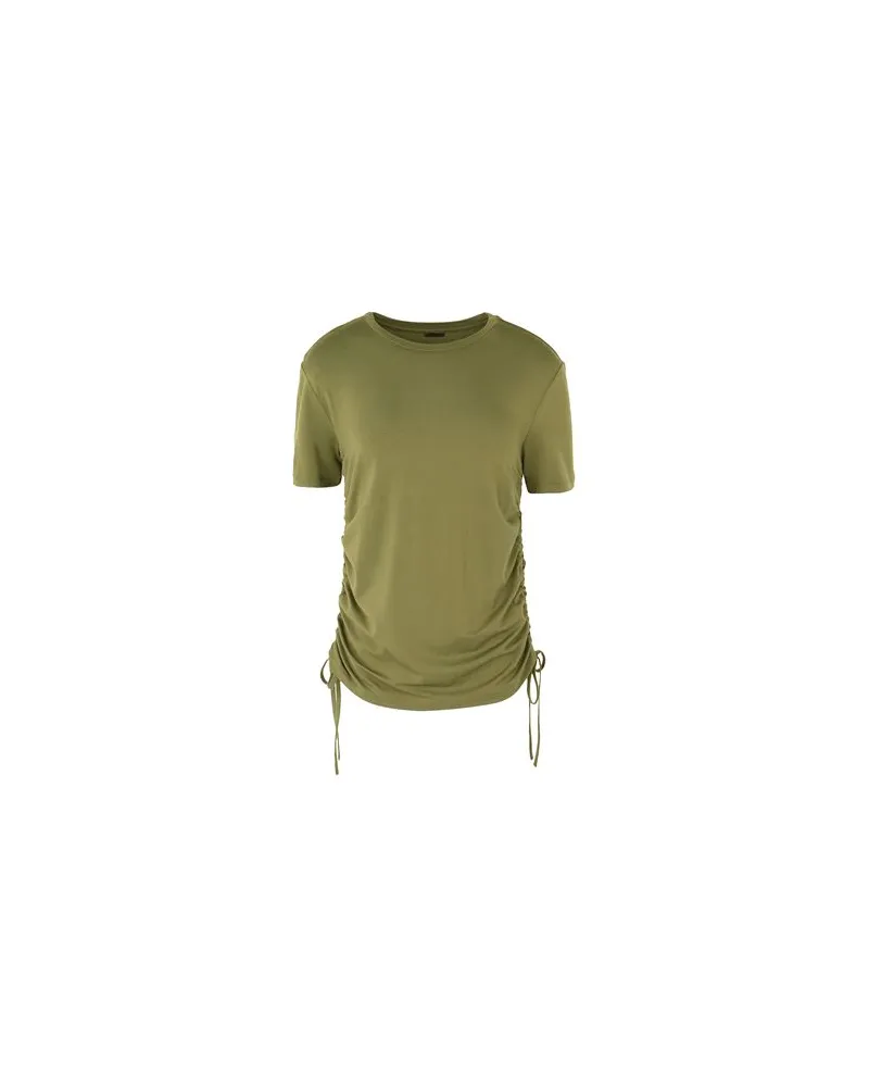 8 by Yoox VISCOSE JERSEY SIDE-TIE S/SLEEVE T-SHIRT  - TOPS - T-shirtsauf YOOX.COM Militärgrün