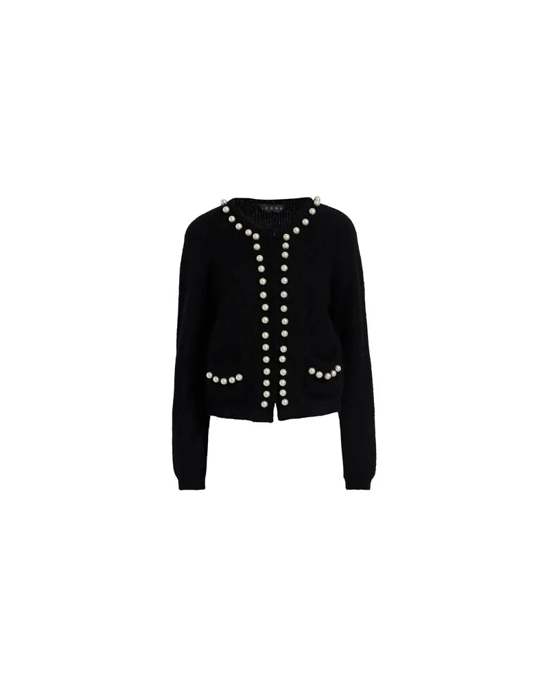 Icona By Kaos STRICKWAREN - Strickjackenauf YOOX.COM Schwarz