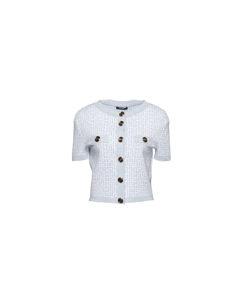 Balmain STRICKWAREN - Strickjackenauf YOOX.COM Blaugrau