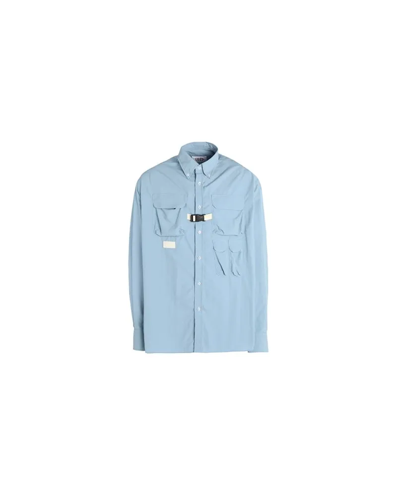 LC23 LONG SLEEVE NYLON SHIRT   - TOPS - Hemdenauf YOOX.COM Taubenblau