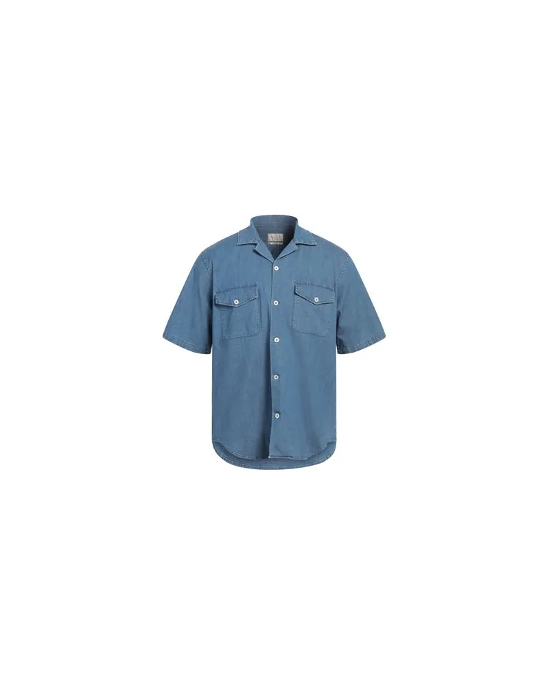 Brooksfield TOPS - Jeanshemdenauf YOOX.COM Blau
