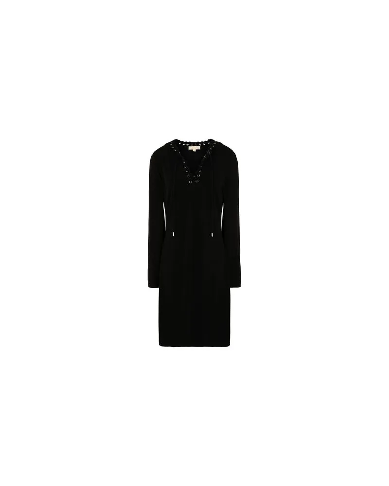 Michael Kors ELV LACEUP LS DRESS   - KLEIDER - Mini-Kleiderauf YOOX.COM Schwarz