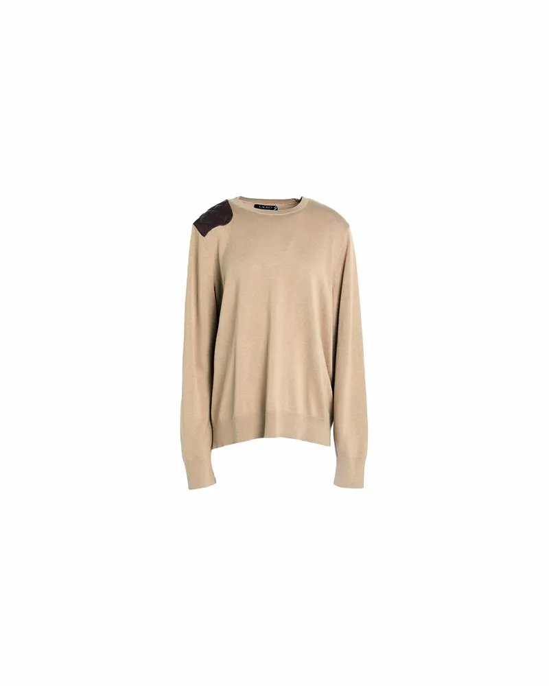 Ralph Lauren FAUX-LEATHER-TRIM COTTON-BLEND SWEATER  - STRICKWAREN - Pulloverauf YOOX.COM Sand