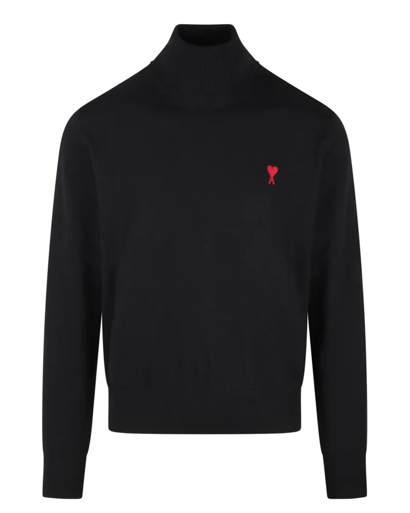 AMI Paris Rollkragenpullover Schwarz